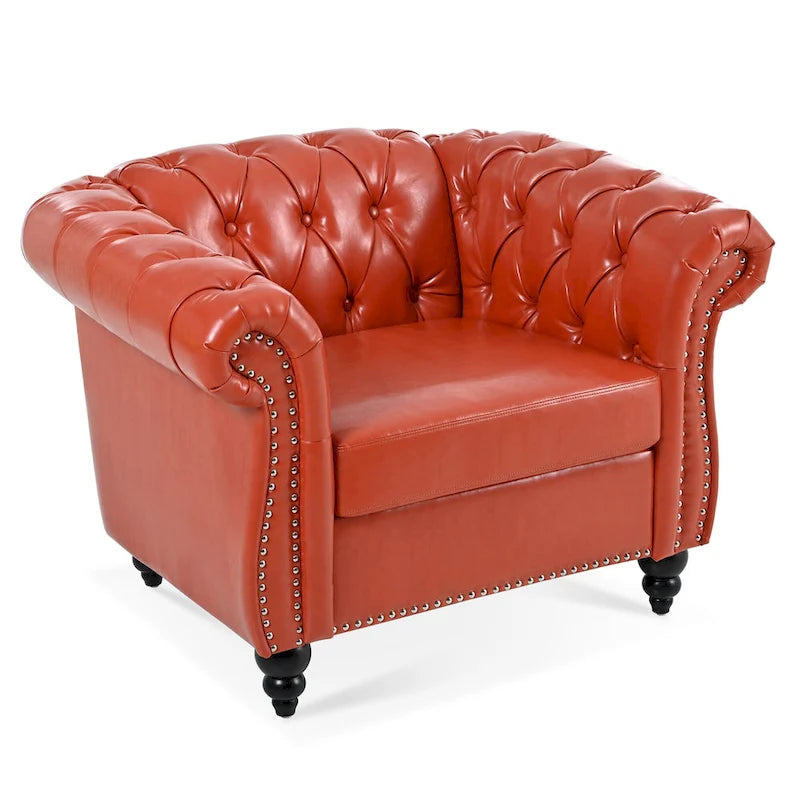 Fauteuil Club Chesterfield en cuir PU