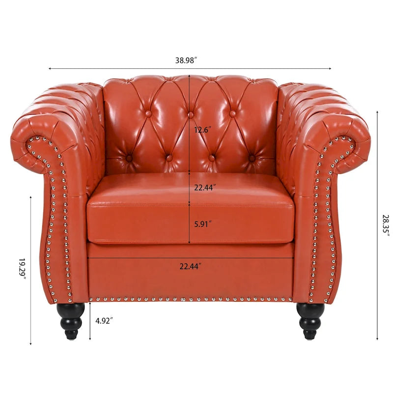 Fauteuil Club Chesterfield en cuir PU