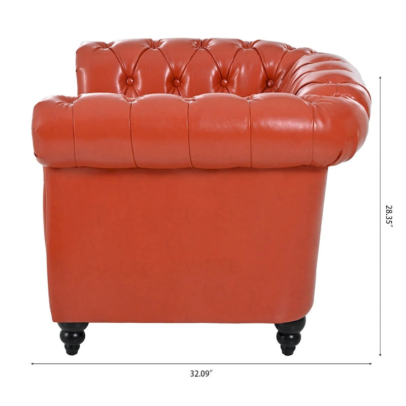 Fauteuil Club Chesterfield en cuir PU