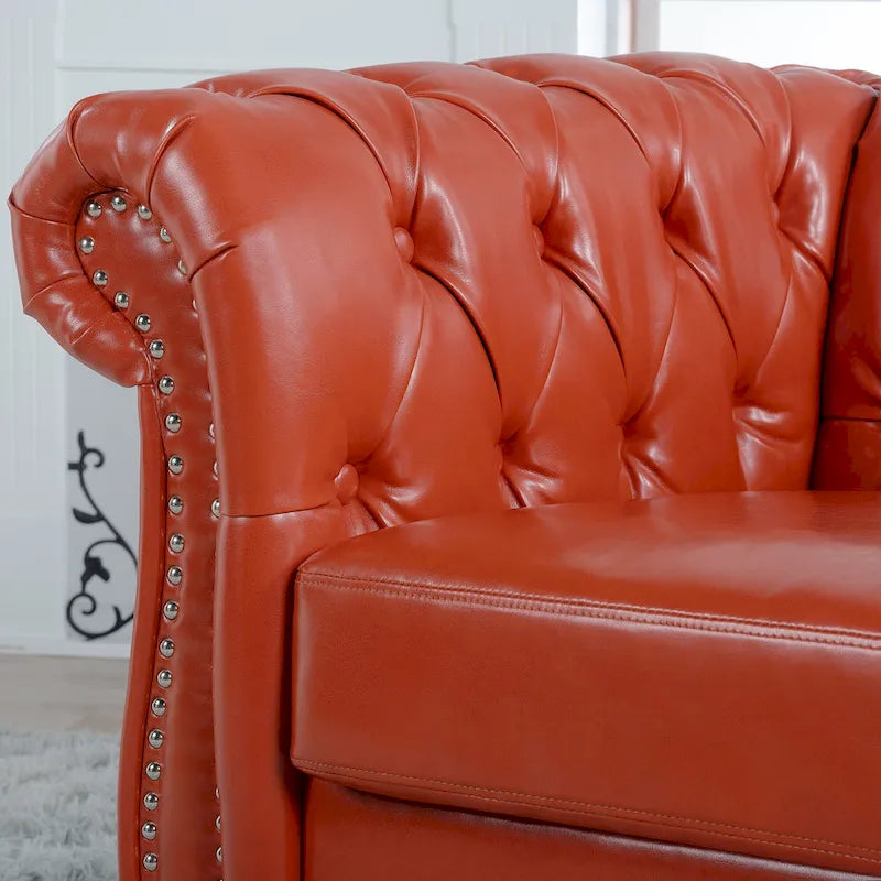 Fauteuil Club Chesterfield en cuir PU