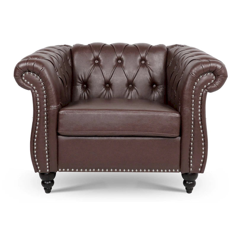 Fauteuil Club Chesterfield en cuir PU