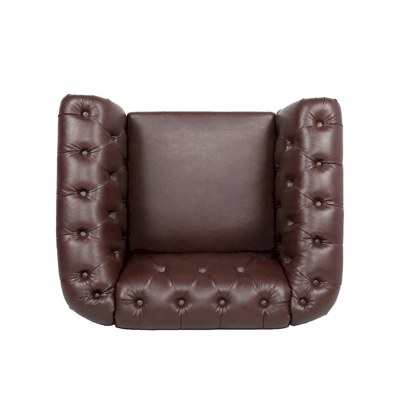 Fauteuil Club Chesterfield en cuir PU