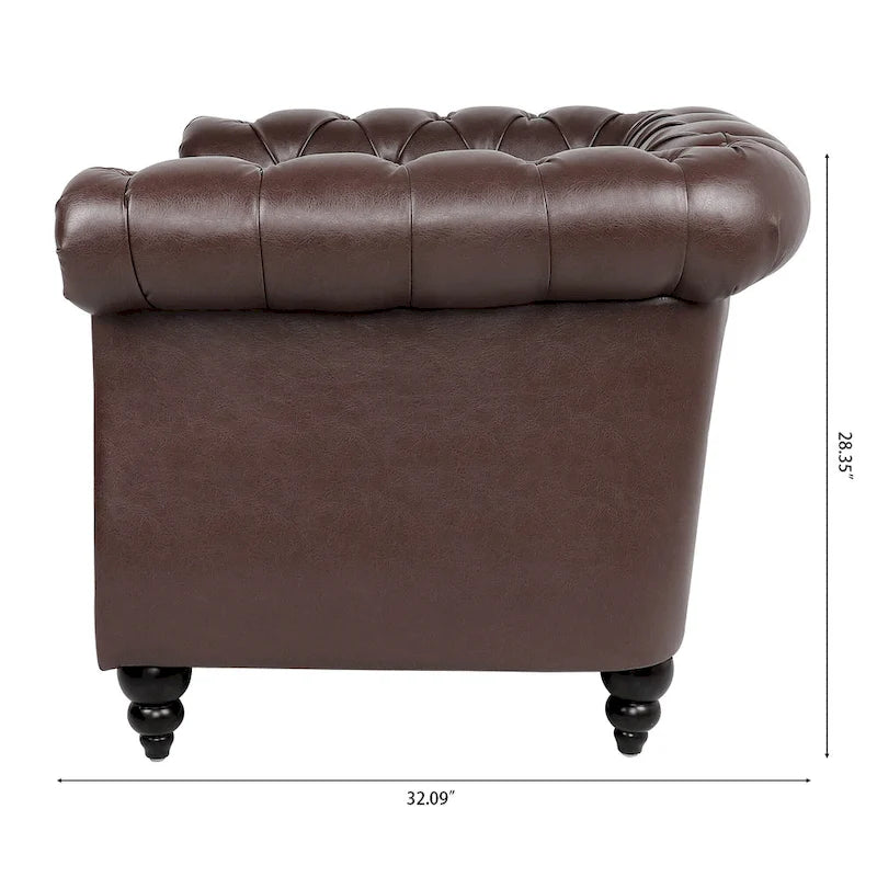 Fauteuil Club Chesterfield en cuir PU