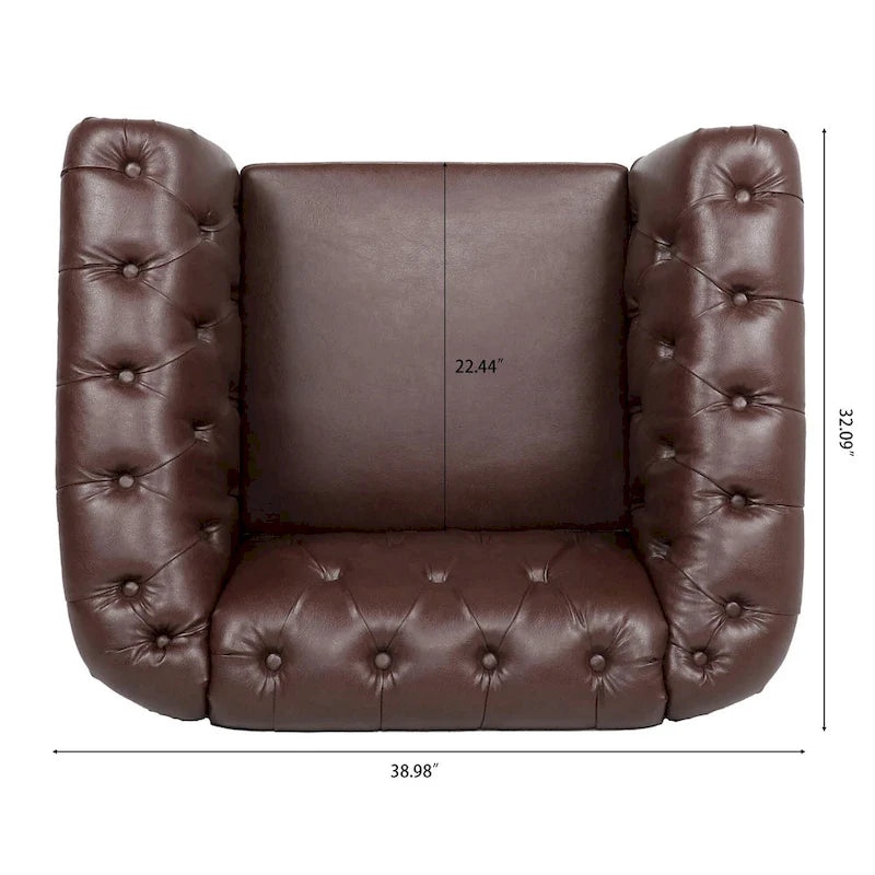 Fauteuil Club Chesterfield en cuir PU