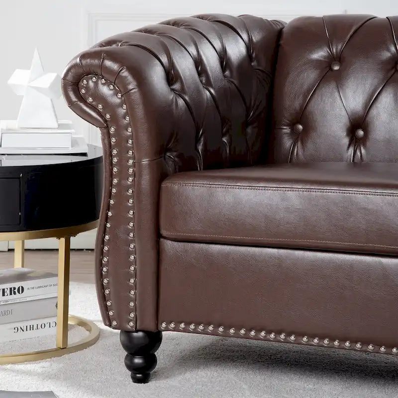 Fauteuil Club Chesterfield en cuir PU