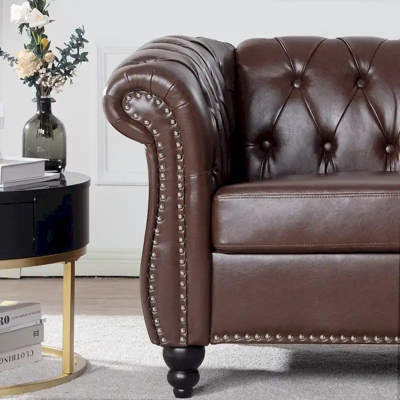 Fauteuil Club Chesterfield en cuir PU