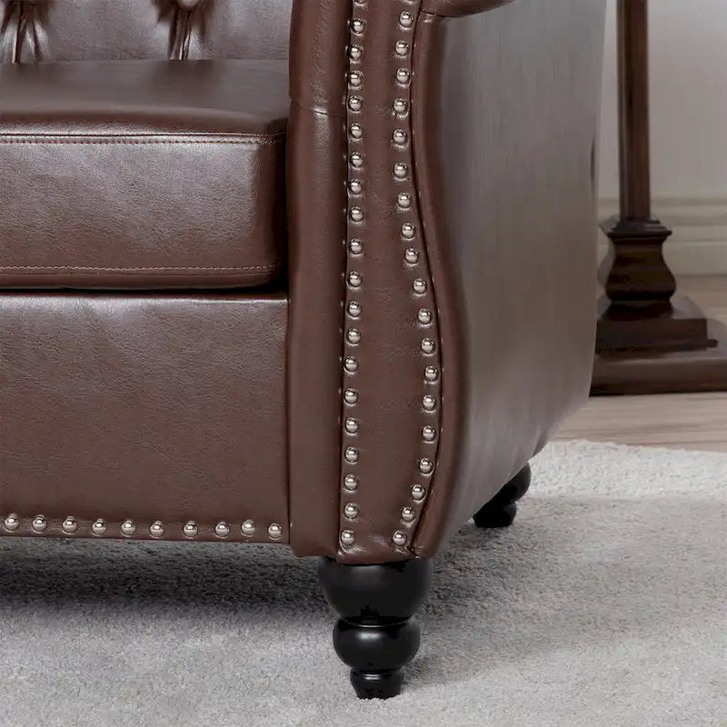Fauteuil Club Chesterfield en cuir PU