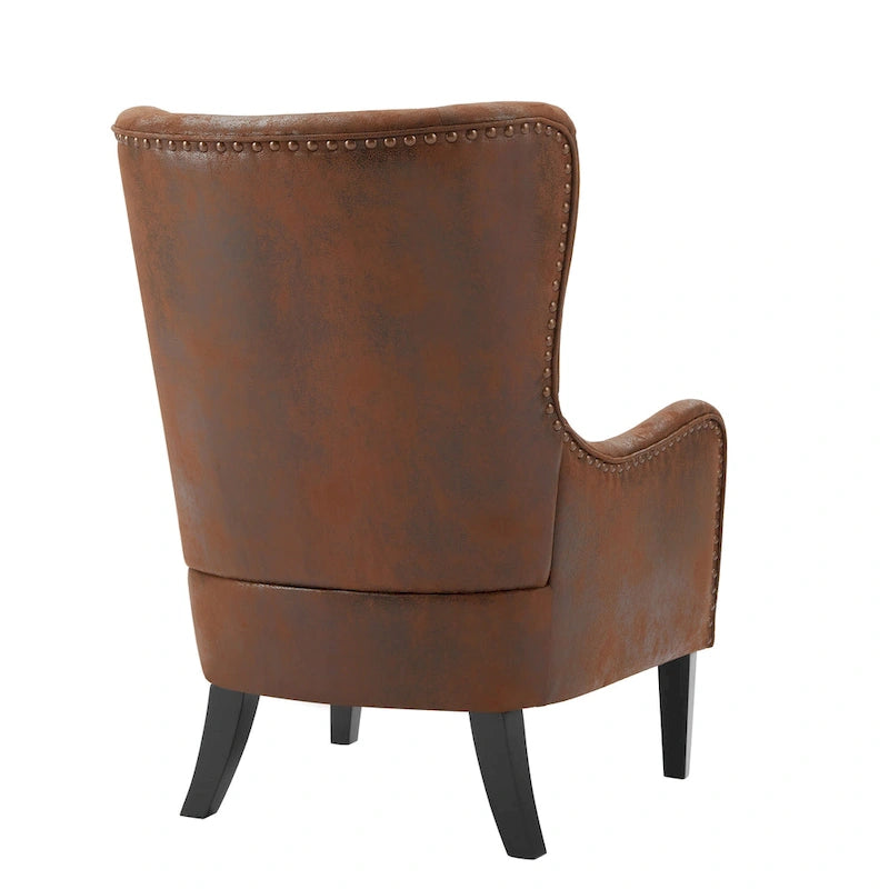 Fauteuil d'appoint à dossier haut avec garniture cloutée (lot de 2)
