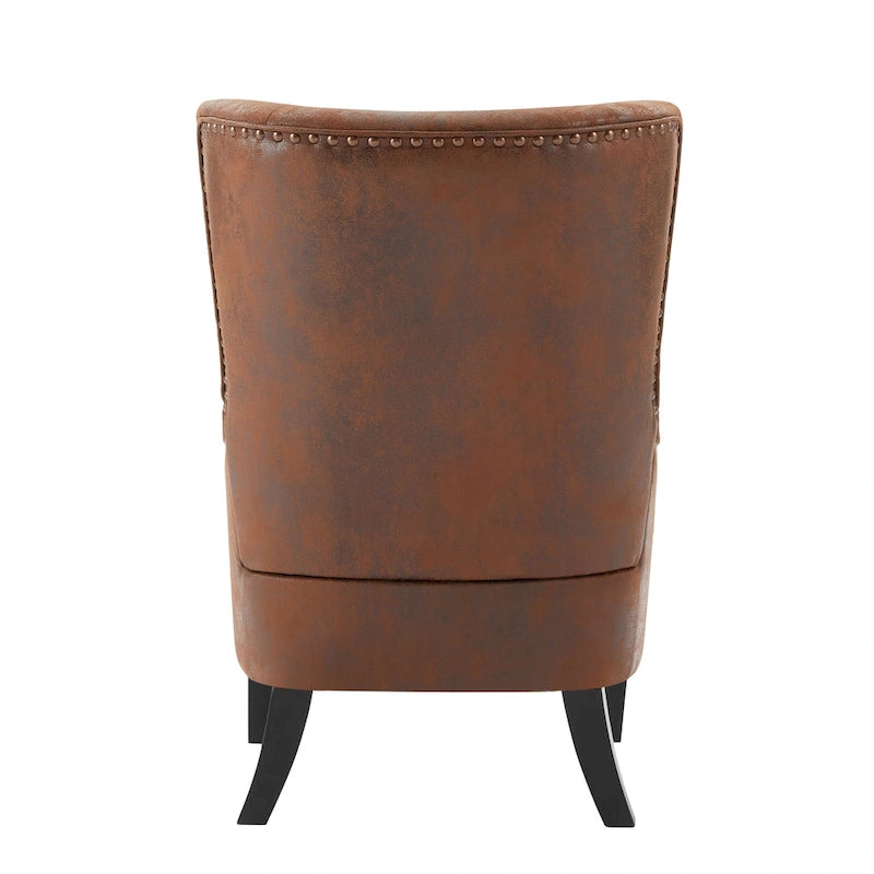 Fauteuil d'appoint à dossier haut avec garniture cloutée (lot de 2)
