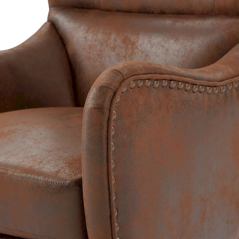 Fauteuil d'appoint à dossier haut avec garniture cloutée (lot de 2)