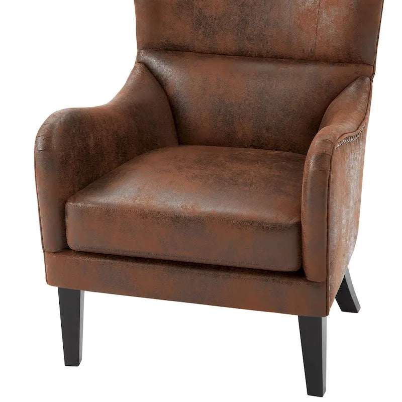 Fauteuil d'appoint à dossier haut avec garniture cloutée (lot de 2)