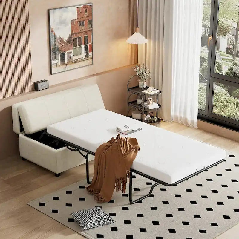 Lit ottoman pliant polyvalent pour un hébergement confortable