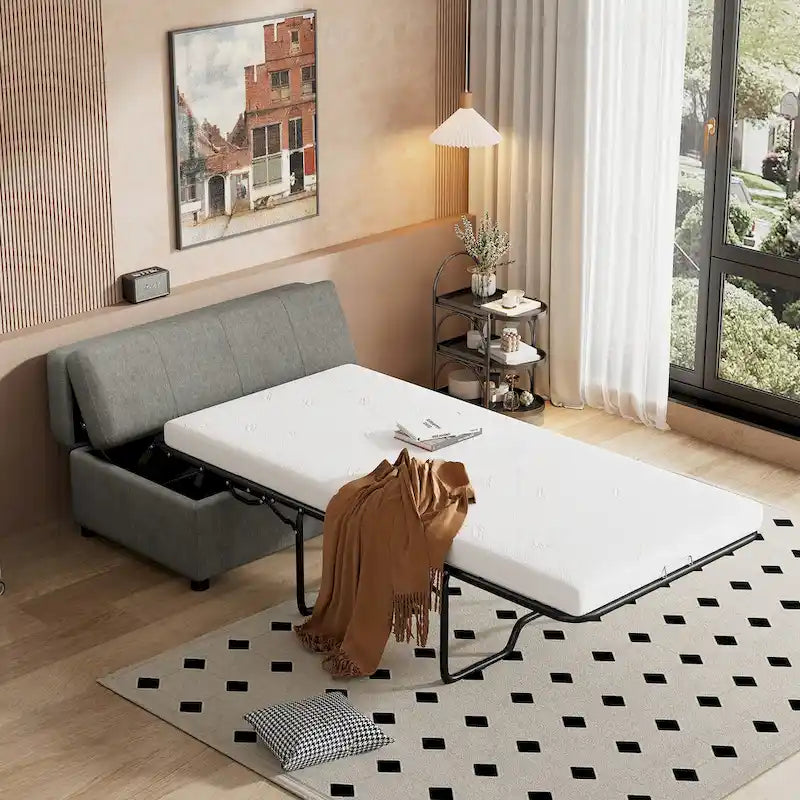 Lit ottoman pliant polyvalent pour un hébergement confortable