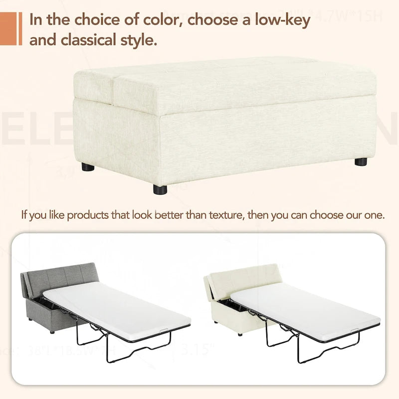 Lit ottoman pliant polyvalent pour un hébergement confortable