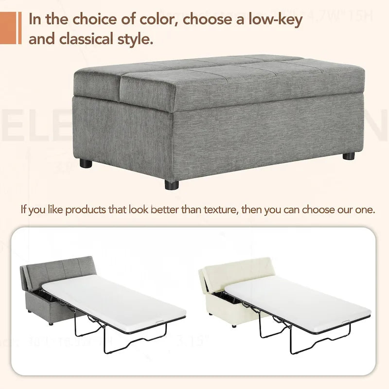 Lit ottoman pliant polyvalent pour un hébergement confortable