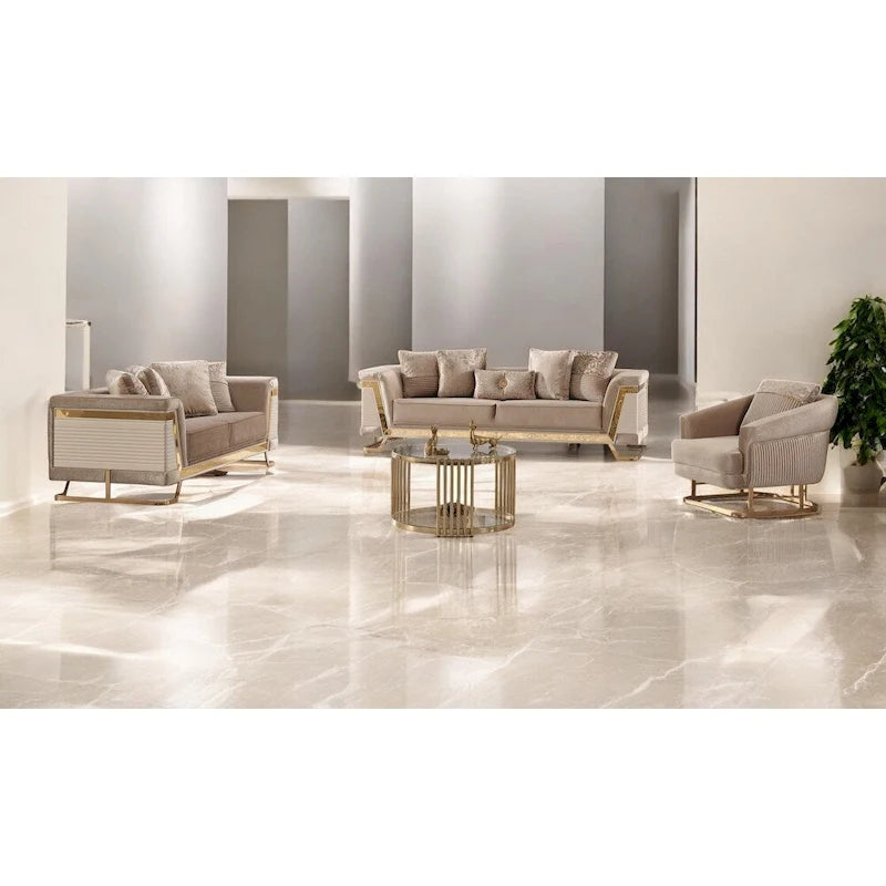 Canapé moderne en velours rembourré – Canapé 2 places avec dossier capitonné pour salon