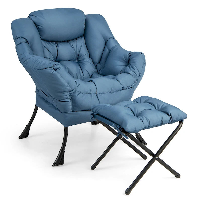 Canapé-fauteuil paresseux avec repose-pieds pliant et pouf