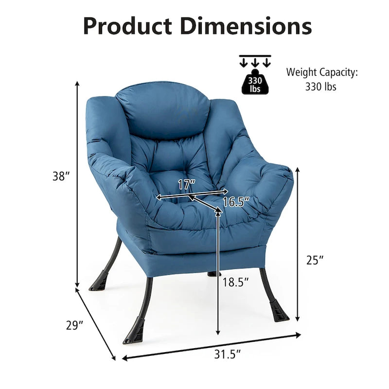 Canapé-fauteuil paresseux avec repose-pieds pliant et pouf