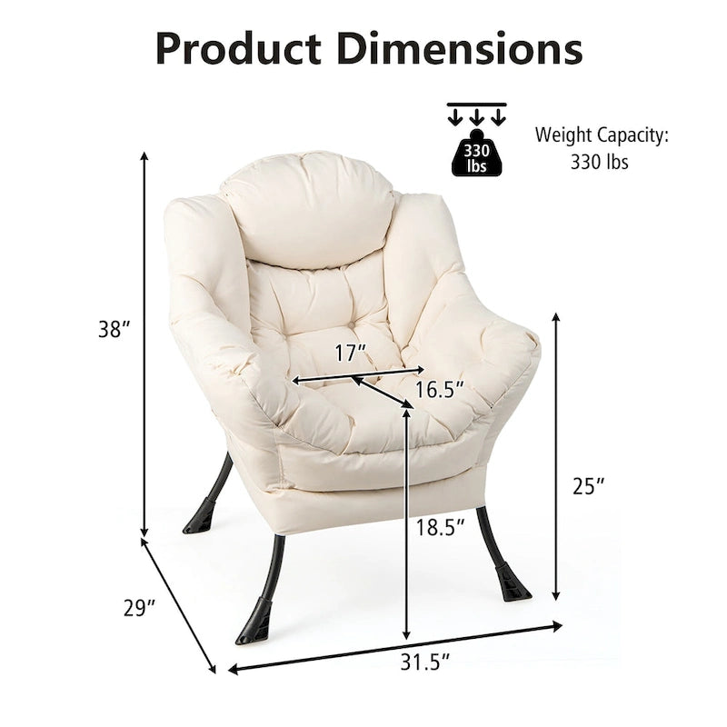 Canapé-fauteuil paresseux avec repose-pieds pliant et pouf