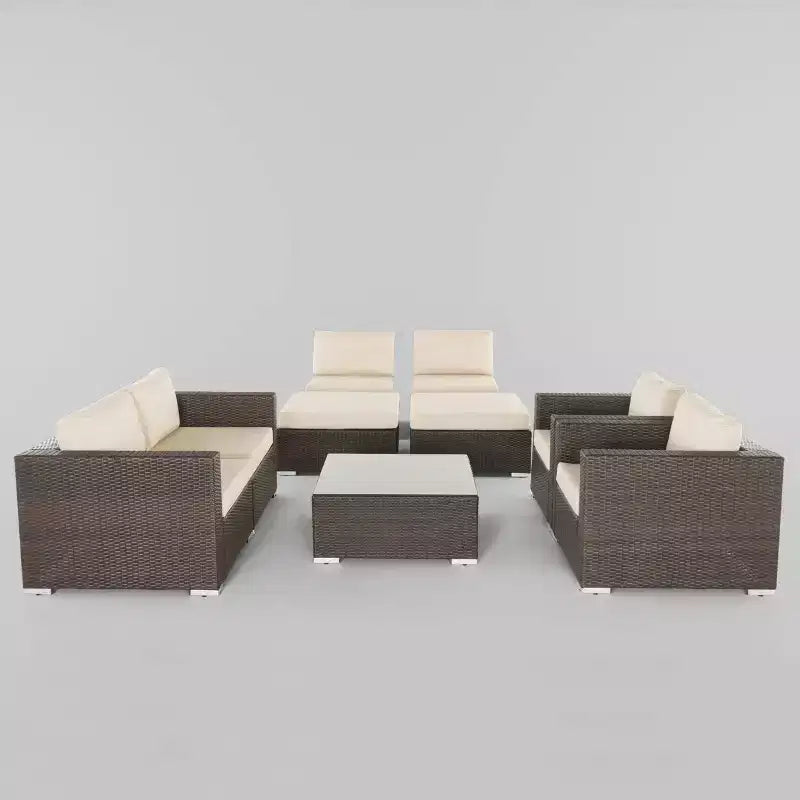 Santa Rosa 9pc All-Weather Wicker Patio Chat Set - Christopher Knight Home