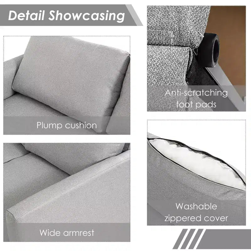 Costway Convertible Sectional Sofa L-Shaped Couch w/Reversible Chaise Dark Grey\Green\Light Grey