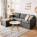 Costway Convertible Sectional Sofa L-Shaped Couch w/Reversible Chaise Dark Grey\Green\Light Grey