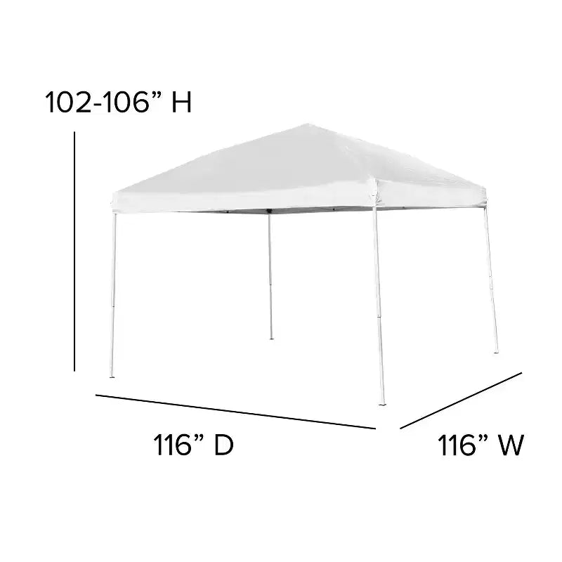 Flash Furniture Portable Tailgate/Event Tent Set - 10'x10' Pop Up Canopy Tent, 6-Foot Bi-Fold Table, Set of 4 Folding Chairs