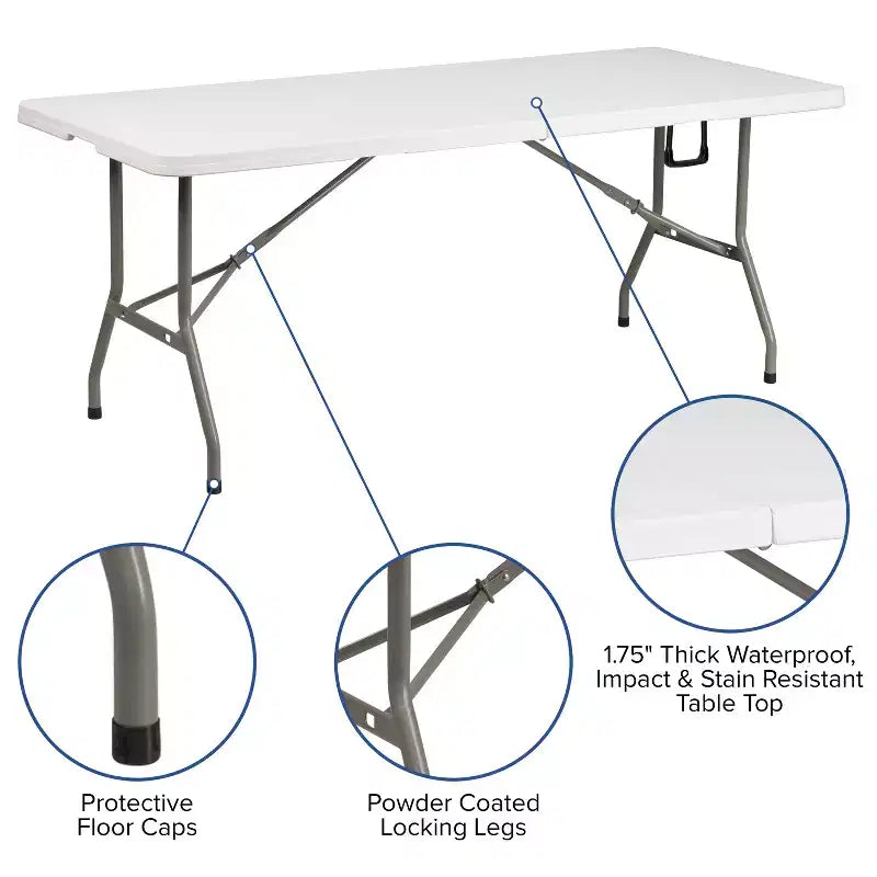 Flash Furniture Portable Tailgate/Event Tent Set - 10'x10' Pop Up Canopy Tent, 6-Foot Bi-Fold Table, Set of 4 Folding Chairs