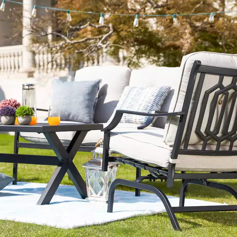 Patio Festival 4pc Steel Patio Conversation Set