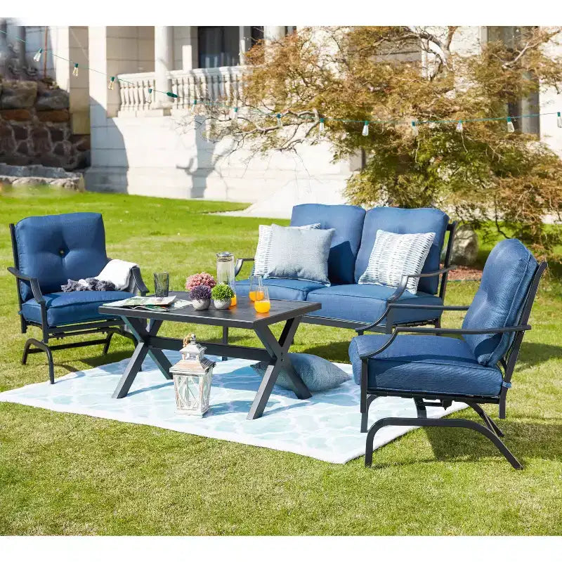 Patio Festival 4pc Steel Patio Conversation Set