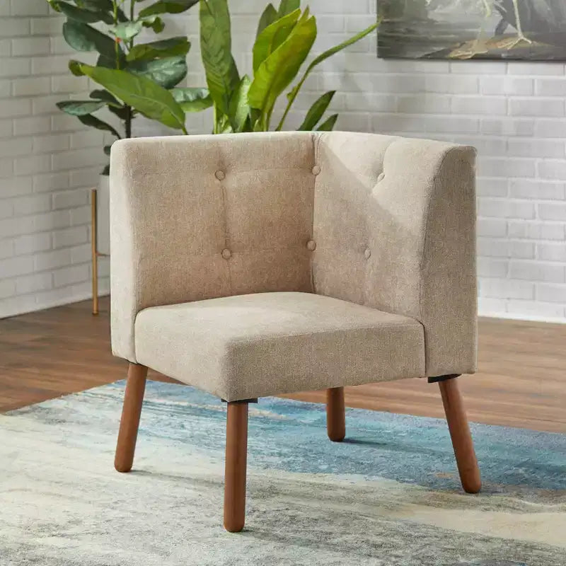Buylateral 4pc Seats 4 Neha Mid Century Modern Upholstered Dining Set