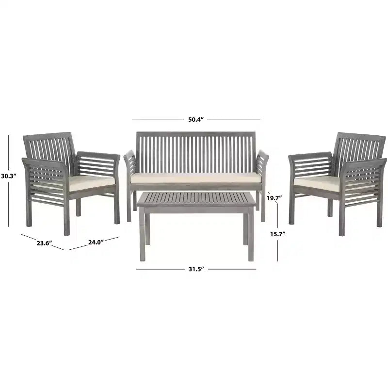 Carson 4 Piece Patio Set - Indoor/Outdoor - PAT7005 - Safavieh