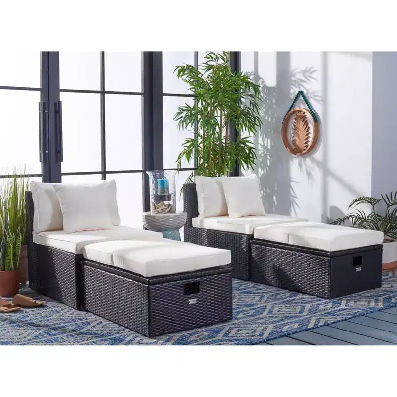 Pramla Sette & Ottoman Patio Set - Indoor/Outdoor - PAT7515 - Safavieh