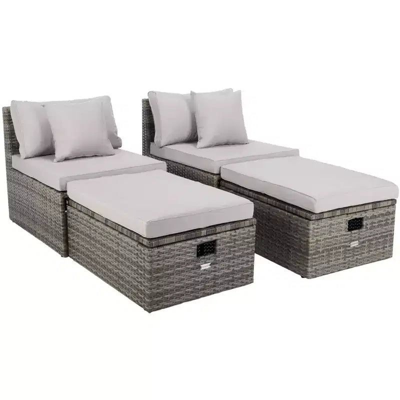 Pramla Sette & Ottoman Patio Set - Indoor/Outdoor - PAT7515 - Safavieh