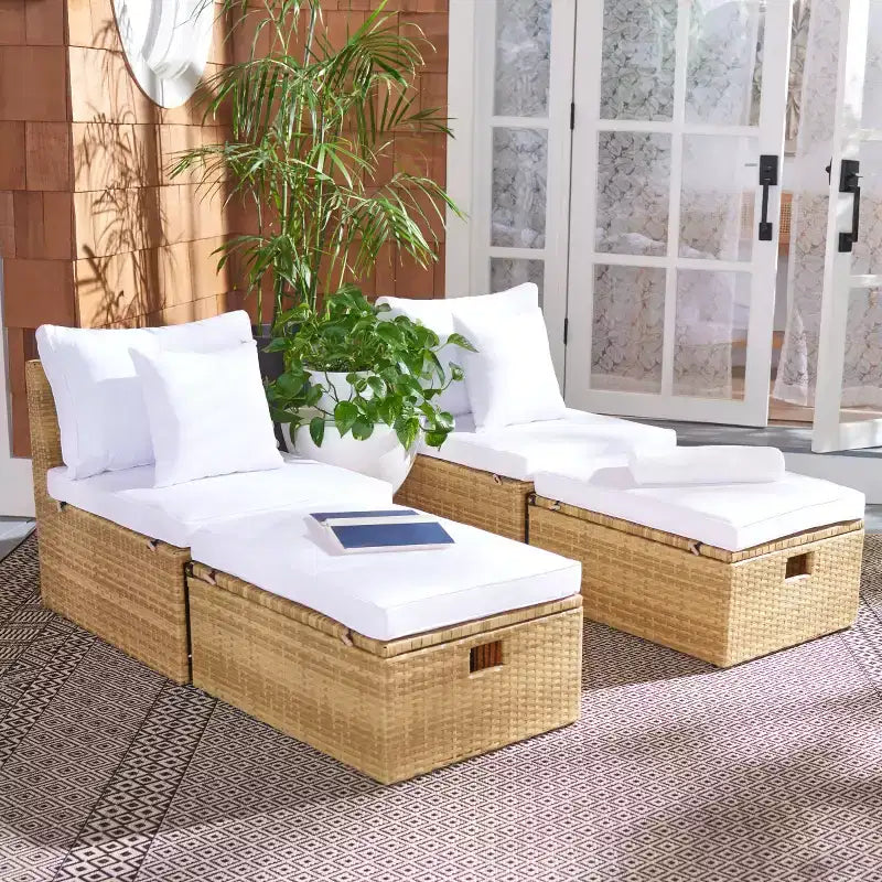Pramla Sette & Ottoman Patio Set - Indoor/Outdoor - PAT7515 - Safavieh