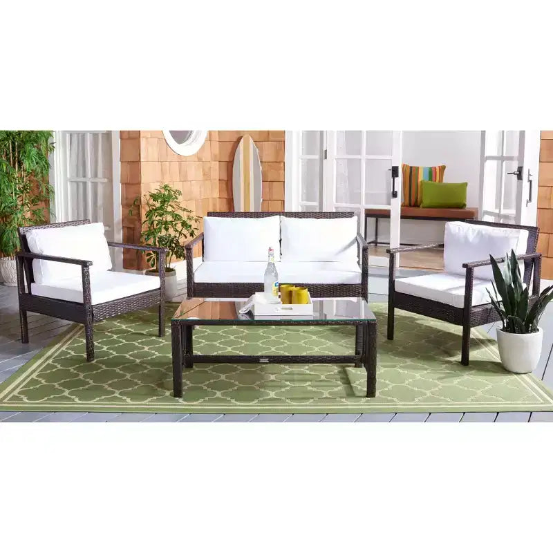 Garnen 4 Piece Living Set - Indoor/Outdoor - PAT7714 - Safavieh