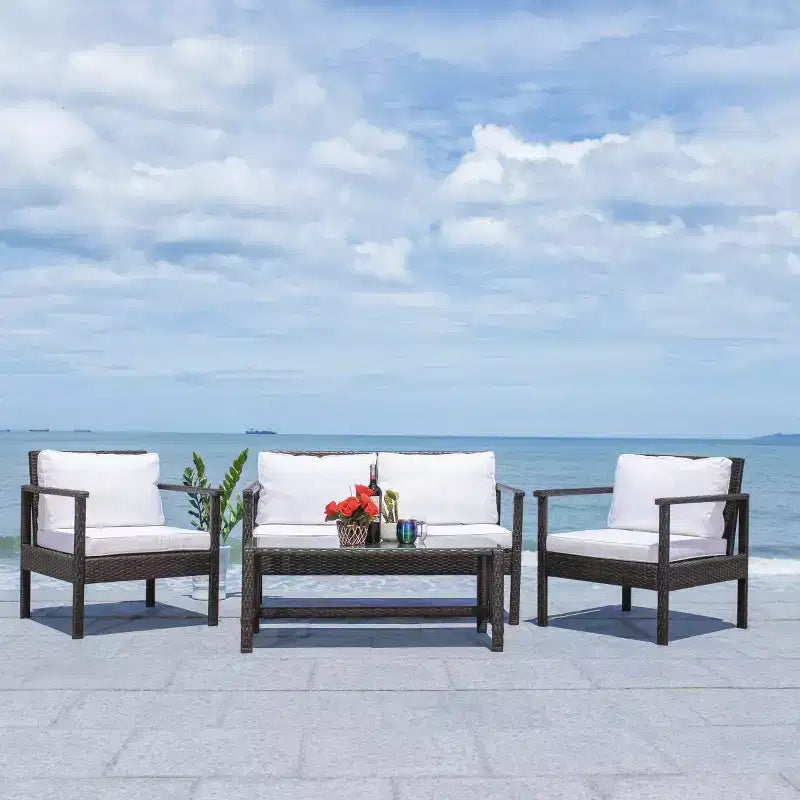 Garnen 4 Piece Living Set - Indoor/Outdoor - PAT7714 - Safavieh