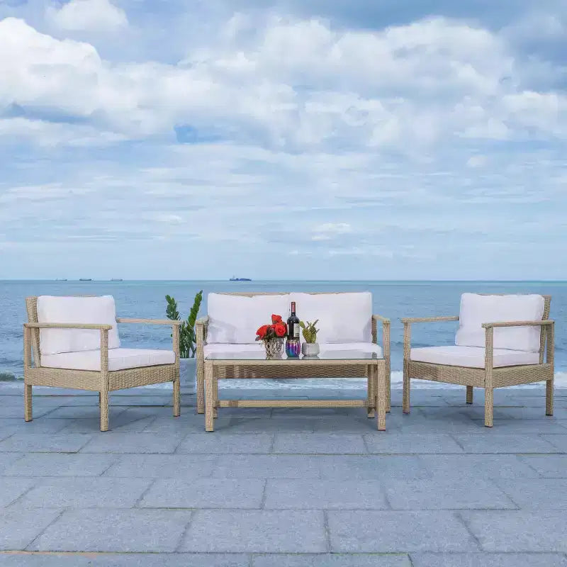 Garnen 4 Piece Living Set - Indoor/Outdoor - PAT7714 - Safavieh