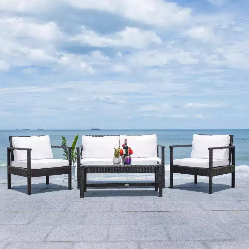 Garnen 4 Piece Living Set - Indoor/Outdoor - PAT7714 - Safavieh