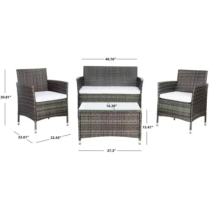 Bandele 4 Piece Living Set - Indoor/Outdoor - PAT7506 - Safavieh