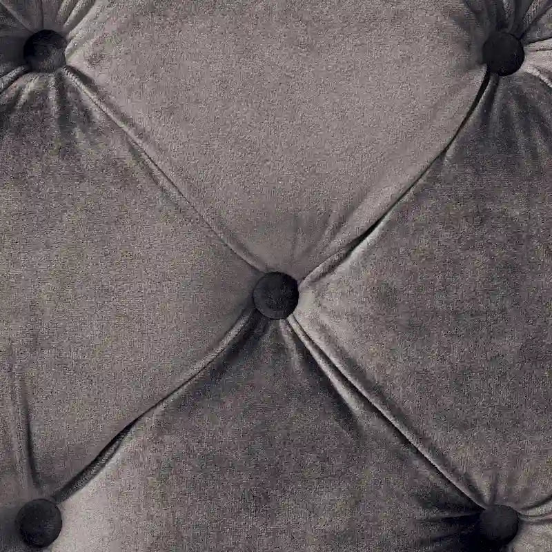 Banc Pouf en Velours Capitonnage Touffeté – Banc d'Entrée Rembourré avec Boutons pour Chambre à Coucher