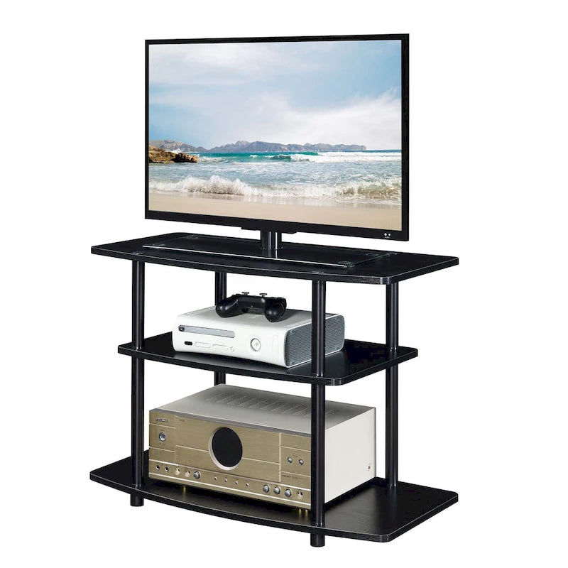 Meuble TV à 3 niveaux sans outils - Console média à étagère ouverte pour téléviseurs jusqu'à 40 pouces