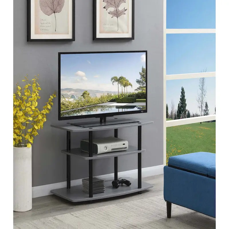 Meuble TV à 3 niveaux sans outils - Console média à étagère ouverte pour téléviseurs jusqu'à 40 pouces
