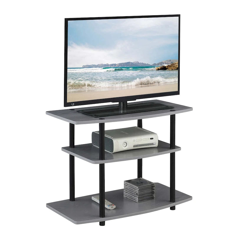 Meuble TV à 3 niveaux sans outils - Console média à étagère ouverte pour téléviseurs jusqu'à 40 pouces