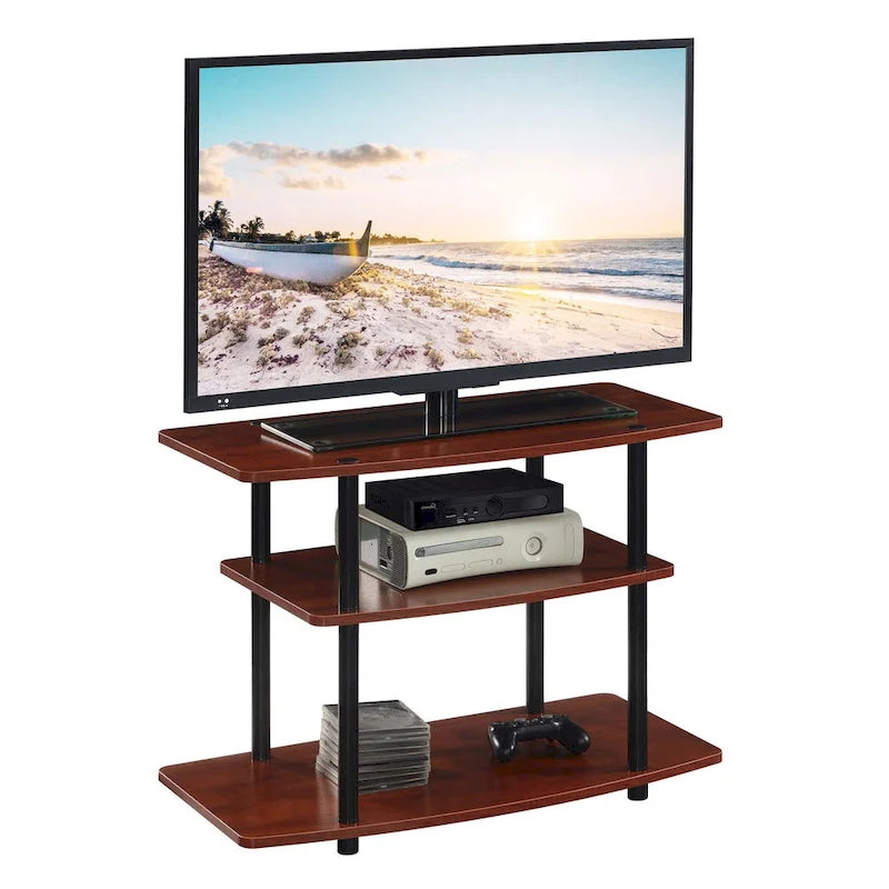 Meuble TV à 3 niveaux sans outils - Console média à étagère ouverte pour téléviseurs jusqu'à 40 pouces