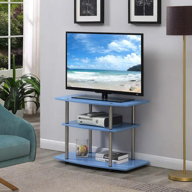 Meuble TV à 3 niveaux sans outils - Console média à étagère ouverte pour téléviseurs jusqu'à 40 pouces
