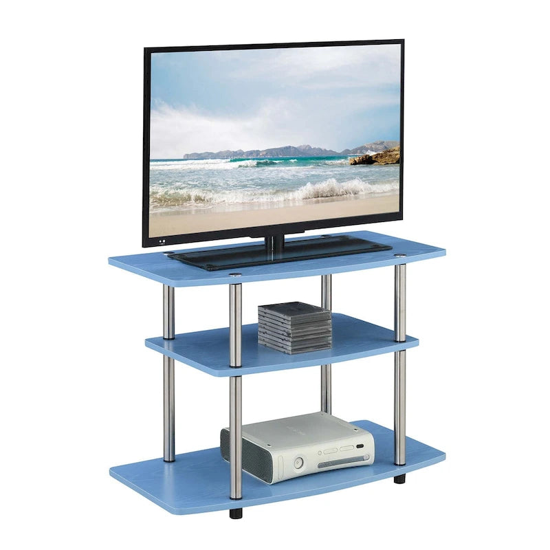 Meuble TV à 3 niveaux sans outils - Console média à étagère ouverte pour téléviseurs jusqu'à 40 pouces