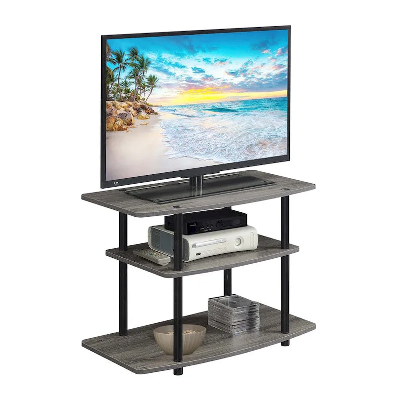Meuble TV à 3 niveaux sans outils - Console média à étagère ouverte pour téléviseurs jusqu'à 40 pouces