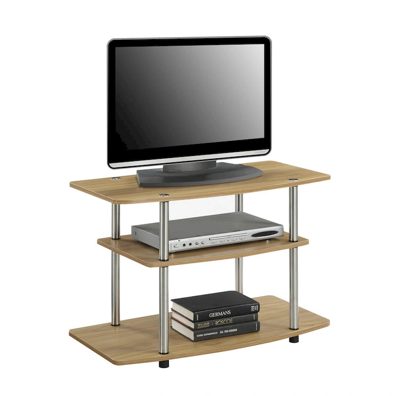 Meuble TV à 3 niveaux sans outils - Console média à étagère ouverte pour téléviseurs jusqu'à 40 pouces