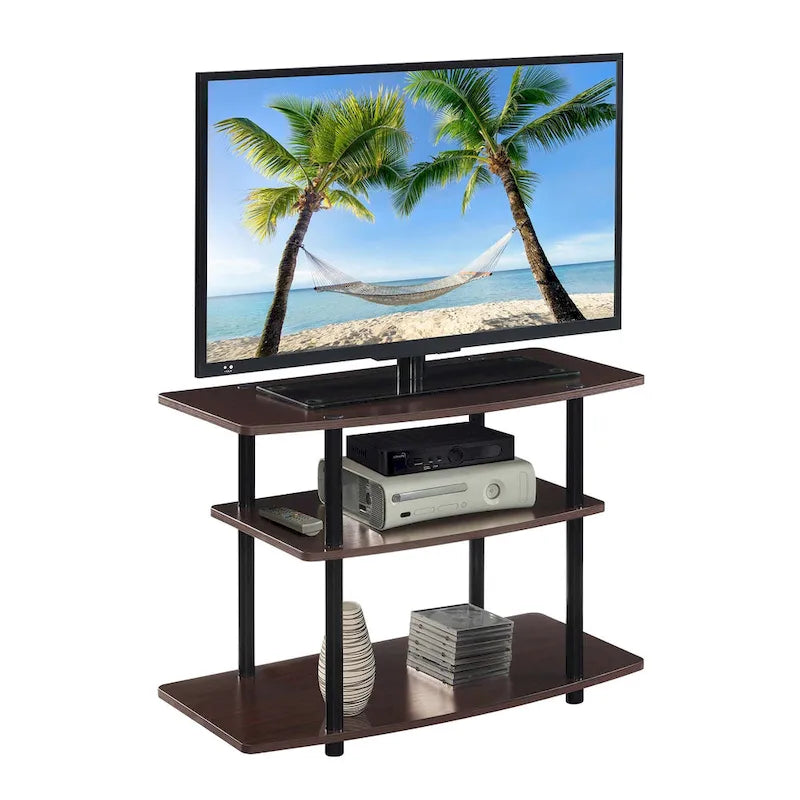 Meuble TV à 3 niveaux sans outils - Console média à étagère ouverte pour téléviseurs jusqu'à 40 pouces
